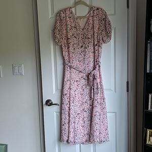 Blush pink fit & flare dress